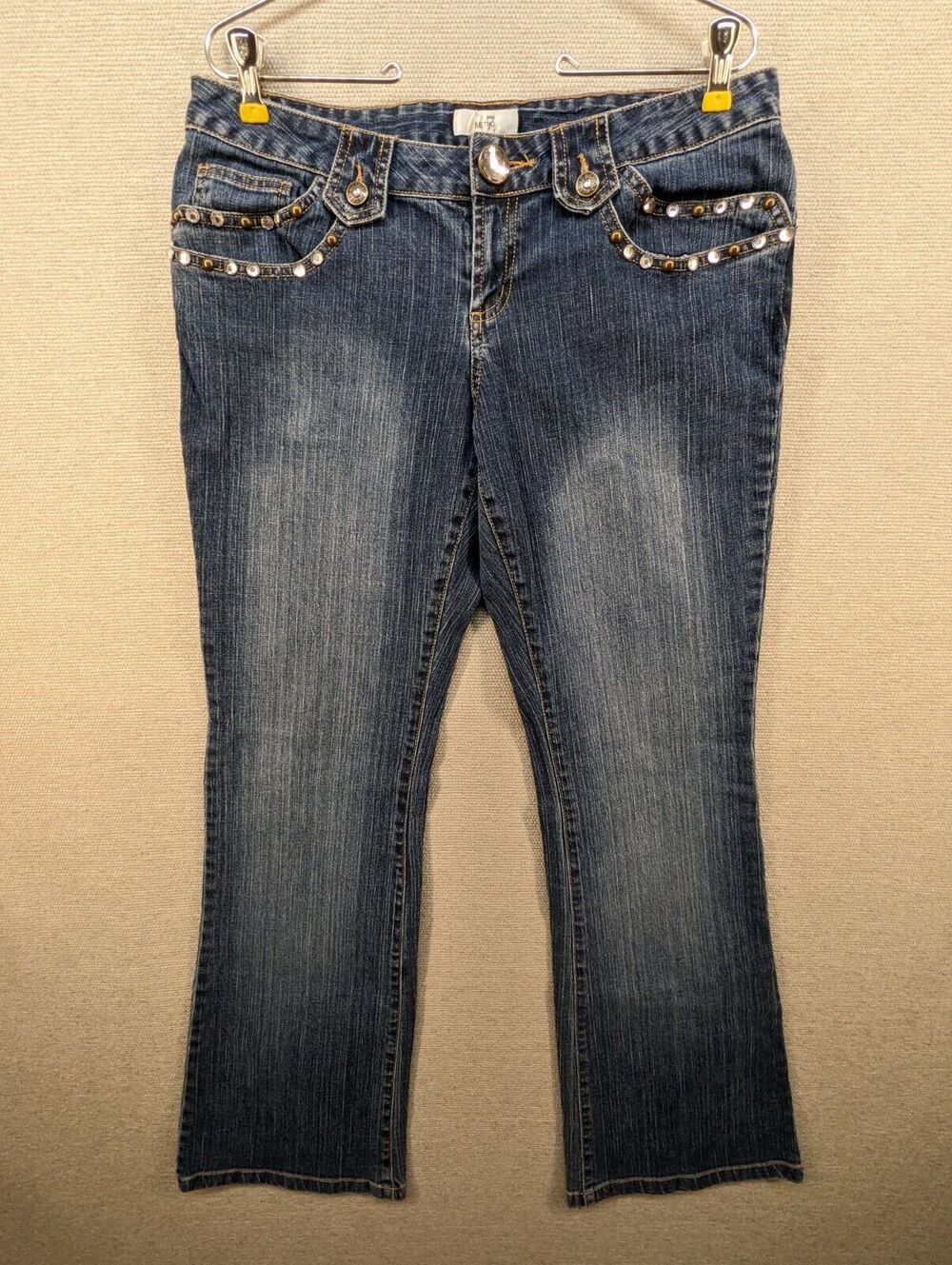 Metro 7 Blue Jeans Size 12 Boot Cut Embellished -0224C150